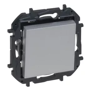 Buton Legrand Niloé Step unipolar, 6A, aluminiu - 863309B