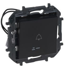   Buton unipolar Legrand Niloé Step cu indicator luminos, semnal sonor, negru - 863510B