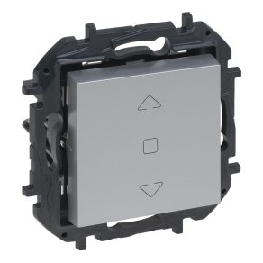   Motor pentru rulouri Legrand Niloé Step (3 poziții) 6A, pentru control direct al motoarelor cu întrerupătoare mecanice de limitare, aluminiu - 863343B