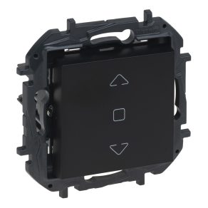   Comutator pentru rulouri Legrand Niloé Step (3 poziții) 6A, pentru control direct al motoarelor cu întrerupătoare mecanice de limitare, negru - 863543B