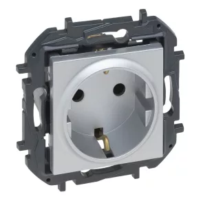   Priză Legrand Niloé Step 2P+F (cu șurub), aluminiu - 863321B