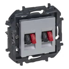   Priză dublă pentru difuzoare Legrand Niloé Step, aluminiu - 863386B