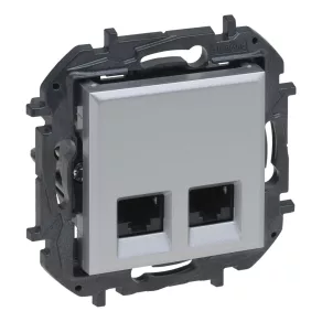   Priză Legrand Niloé Step 2xRJ45 Cat.6 FTP, aluminiu - 863362B