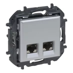   Priză Legrand Niloé Step 2xRJ45 Cat.6 STP, aluminiu - 863366B