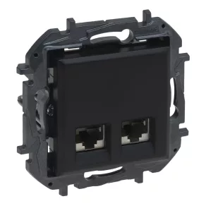 Priză Legrand Niloé Step 2xRJ45 Cat.6 STP, negru - 863566B