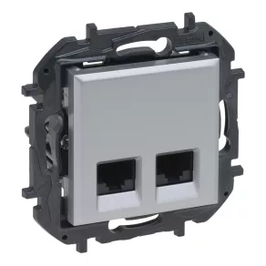   Priză Legrand Niloé Step 2xRJ45 Cat.6 UTP, aluminiu - 863364B