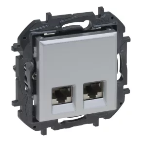   Priză Legrand Niloé Step 2xRJ45 Cat.6A STP, aluminiu - 863370B
