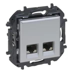   Priză Legrand Niloé Step 2xRJ45 Cat.6A UTP, aluminiu - 863368B