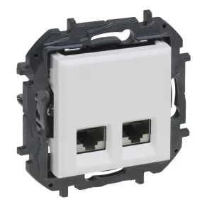   Priză Legrand Niloé Step 2xRJ45 Cat.6A UTP, albă - 863168B