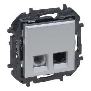   Legrand Niloé Step RJ45 Cat.6 UTP + 1xRJ11 priză, aluminiu - 863356B