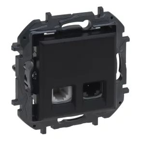   Legrand Niloé Step RJ45 Cat.6 UTP + 1xRJ11 priză, negru - 863556B