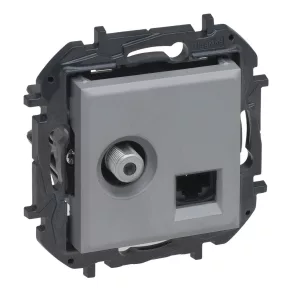   Priză TV Legrand Niloé Step tip „F” + priză RJ45 Cat. 6 UTP, aluminiu - 863377B