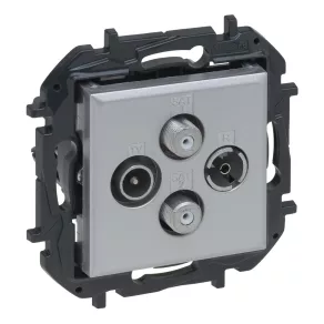   Priză Legrand Niloé Step TV-R-SAT-SAT în formă de stea (1,5 dB), aluminiu - 863382B