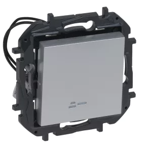   Legrand Niloé Întrerupător cu indicator luminos, 10AX, aluminiu - 863316B