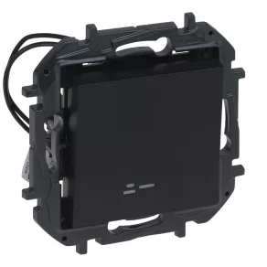   Legrand Niloé Întrerupător cu indicator luminos, 10AX, negru - 863516B