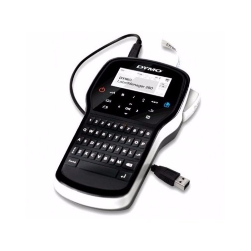 Aparat Dymo LM-280P cu tastatură QWERTY portabilă și conexiune la PC. (Cu baterie Li-ion)