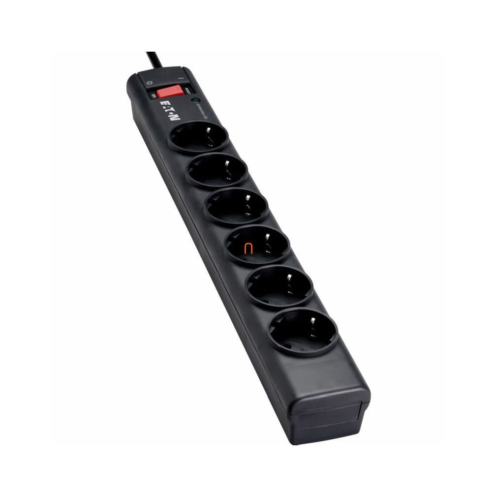 Eaton PS6D - Distribuitor de rețea cu protecție la supratensiune, 6 prize, cablu de 1 m - Strip 6 DIN PS6D