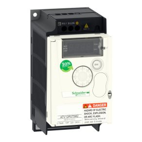   Schneider Electric Altivar ATV12 - ATV12P075M2 - convertizor de frecvență, 0,75 kW, 1f, 230 VAC, Modbus RTU, IP20, fără radiator