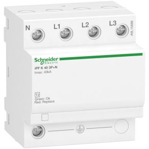   Schneider Electric Acti9 iPF K - A9L15688 - descărcător de supratensiune, putere nominală fixă 40 kA, 3P-N, 340 V