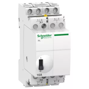   Schneider Electric Acti9 iTL - A9C30114 - Releu de impuls de 16 A, 4 NO, 24 V c.a., 12 V c.c.