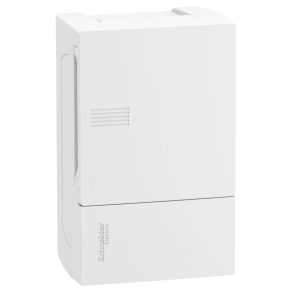   Schneider Electric Resi9 Mini Pragma - MIP12104 - Tablou de distribuție mic, ușă solidă, montat pe suprafață, 1x4 module, șină PEN, alb