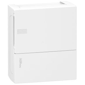   Schneider Electric Resi9 Mini Pragma - MIP12108 - Tablou de distribuție mic, ușă solidă, montat la suprafață, 1x8 module, șină PEN, alb