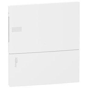   Schneider Electric Resi9 Mini Pragma - MIP22108 - Tablou de distribuție mic, ușă solidă, încastrat, 1x8 module, șină PEN, complet, alb