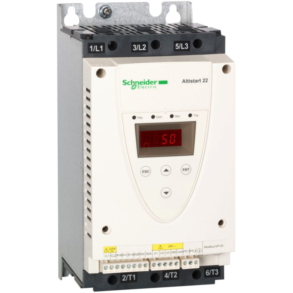 Altistart 22 soft starter, 47A, 3f, 230…440VAC, 230VAC tensiune de comandă, Modbus RTU ATS22D47Q Schneider
