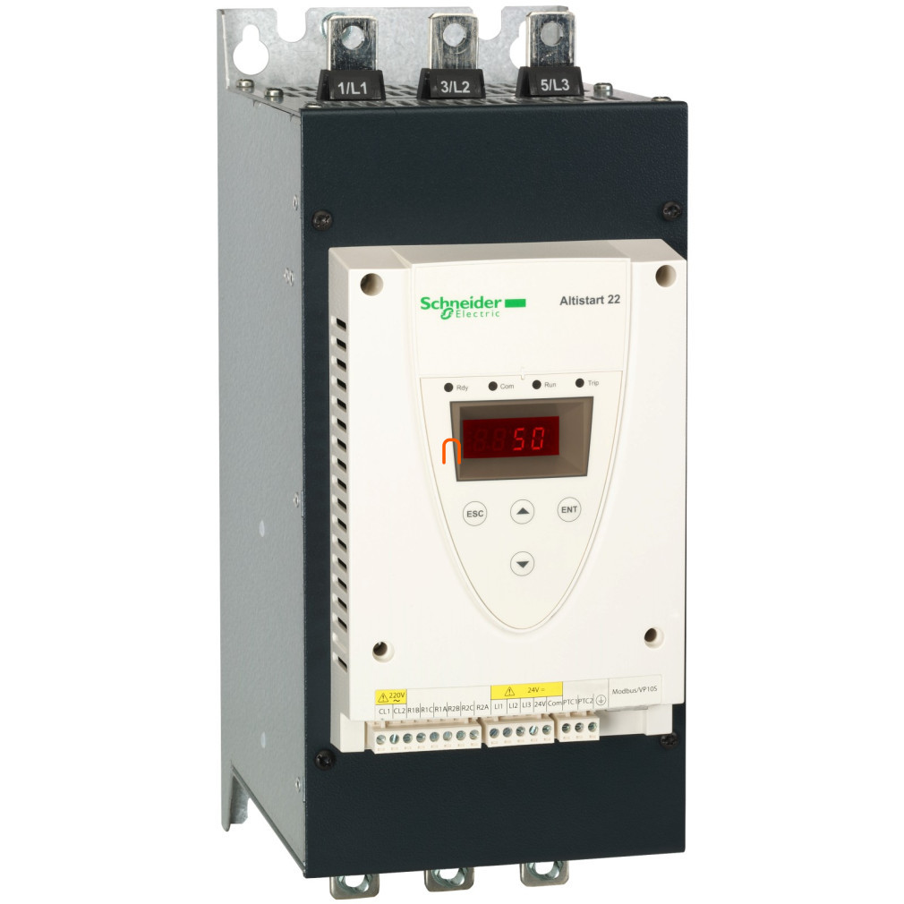 Altistart 22 soft starter, 110A, 3f, 208…600VAC, 230VAC tensiune de comandă, Modbus RTU ATS22C11S6 Schneider