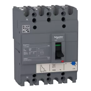   Schneider Electric EasyPact CVS - LV510957 - CVS100BS 4P 25 kA întrerupător complet cu declanșator TM80D 4P3D