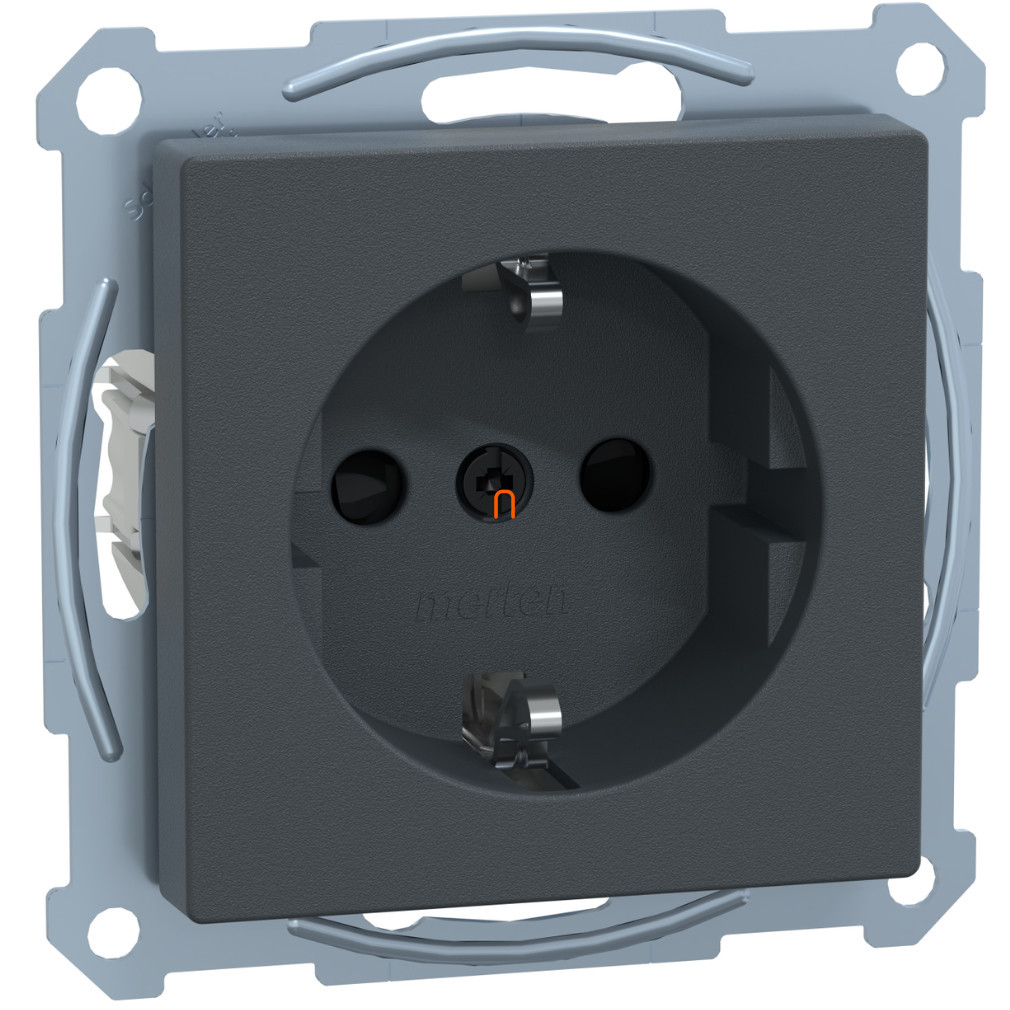 Schneider Merten 2P+F priză, cu capac de siguranță, cu arc, 16A, antracit (System-M)
