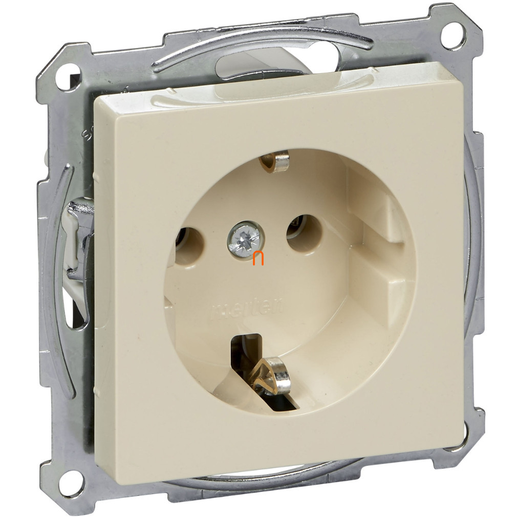 Schneider Merten System M priză Schuko cu capac, cu arc, crem MTN2301-0344