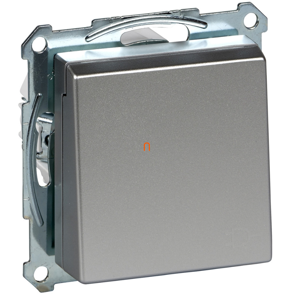 Schneider Merten 2P+F priză (GYV) cu grilaj de siguranță, capac cu clapetă, curacord, 16A, System-M, aluminiu MTN2310-0460