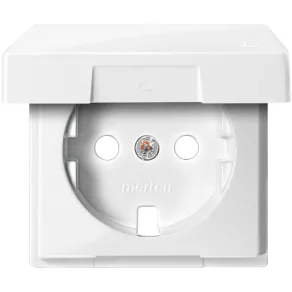   Capac Schneider Merten SM, pentru prize 2P+F, cu capac pentru robinet, alb polar MTN2341-0319