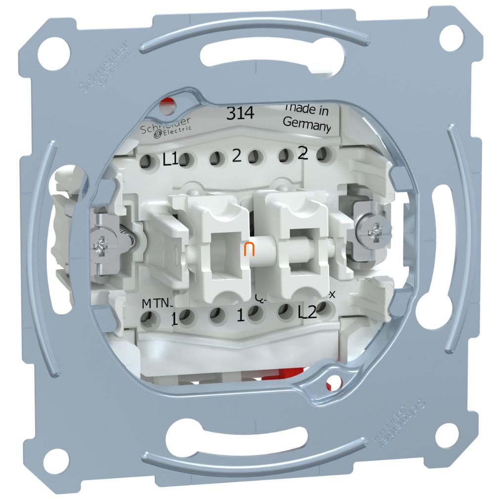 Schneider Merten univerzális kettős váltókapcsoló-betét, 10 AX, AC 250 V, rugós MTN3126-0000