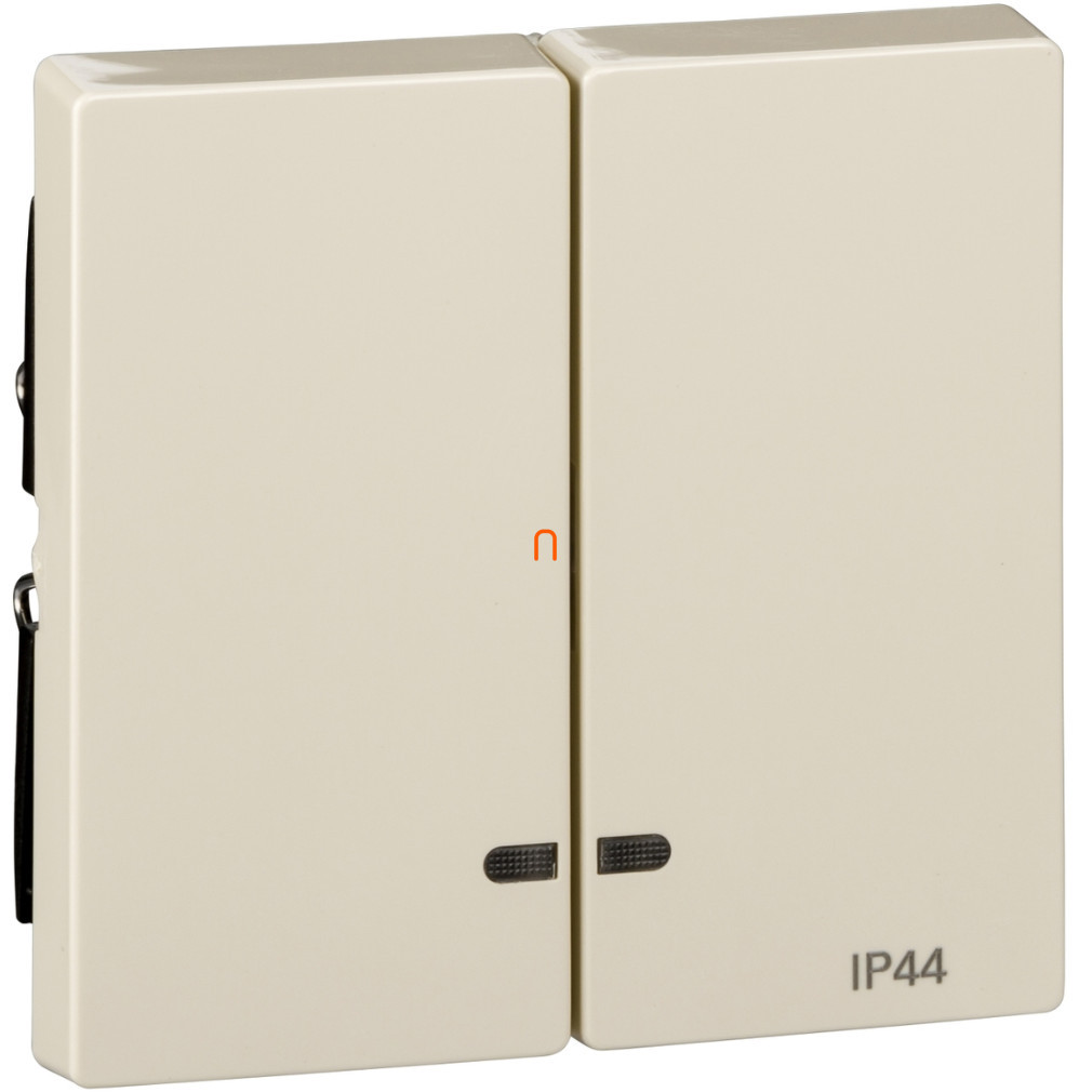 Schneider Merten System M IP44 cu două butoane, funcții de semnalizare luminoasă, crem MTN3424-0344