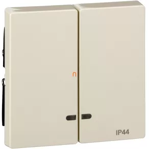   Schneider Merten System M, întrerupător dublu IP44, pentru funcții cu indicator luminos, crem MTN3424-0344