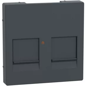   Capac Schneider Merten pentru inserturi modulare 2xRJ45, antracit (System-M)