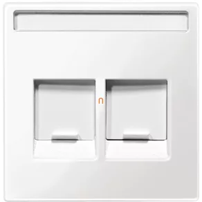  Capac Schneider Merten pentru inserturi modulare 2xRJ45, cu posibilitate de inscripționare, alb polar (System-M)