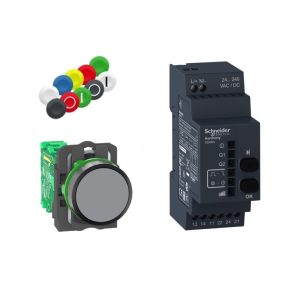   Schneider Electric Harmony XB5R - XB5RFA02 - set buton apăsat wireless din plastic (buton apăsat + receptor), 24 - 240 V c.a./c.c., Zigbee, programabil