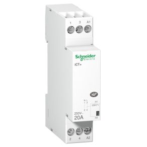   Schneider Electric Acti9 iCT+ - A9C15030 - Contactor standard 20A, 1P+N, Uc 230VAC