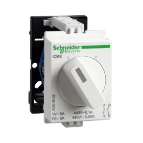   Schneider Electric Acti9 iCME - A9E15122 - Comutator selector pentru șină DIN, 2 canale, consum redus, 10 A, 0,1 - 5
