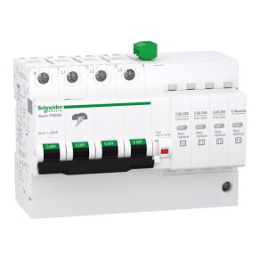   Schneider Electric Acti9 iQuickPRD - A9L16297 - descărcător de supratensiune cu inserție înlocuibilă, semnalizare la distanță, 20 kA, 3P-N