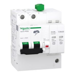   Schneider Electric Acti9 iQuickPRD - A9L16298 - descărcător de supratensiune cu inserție înlocuibilă, semnalizare la distanță, 8 kA, 1P-N