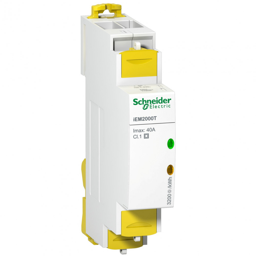 Contor de consum Schneider direct 1F 40A fără afișaj, pentru șină DIN, A9MEM2000T