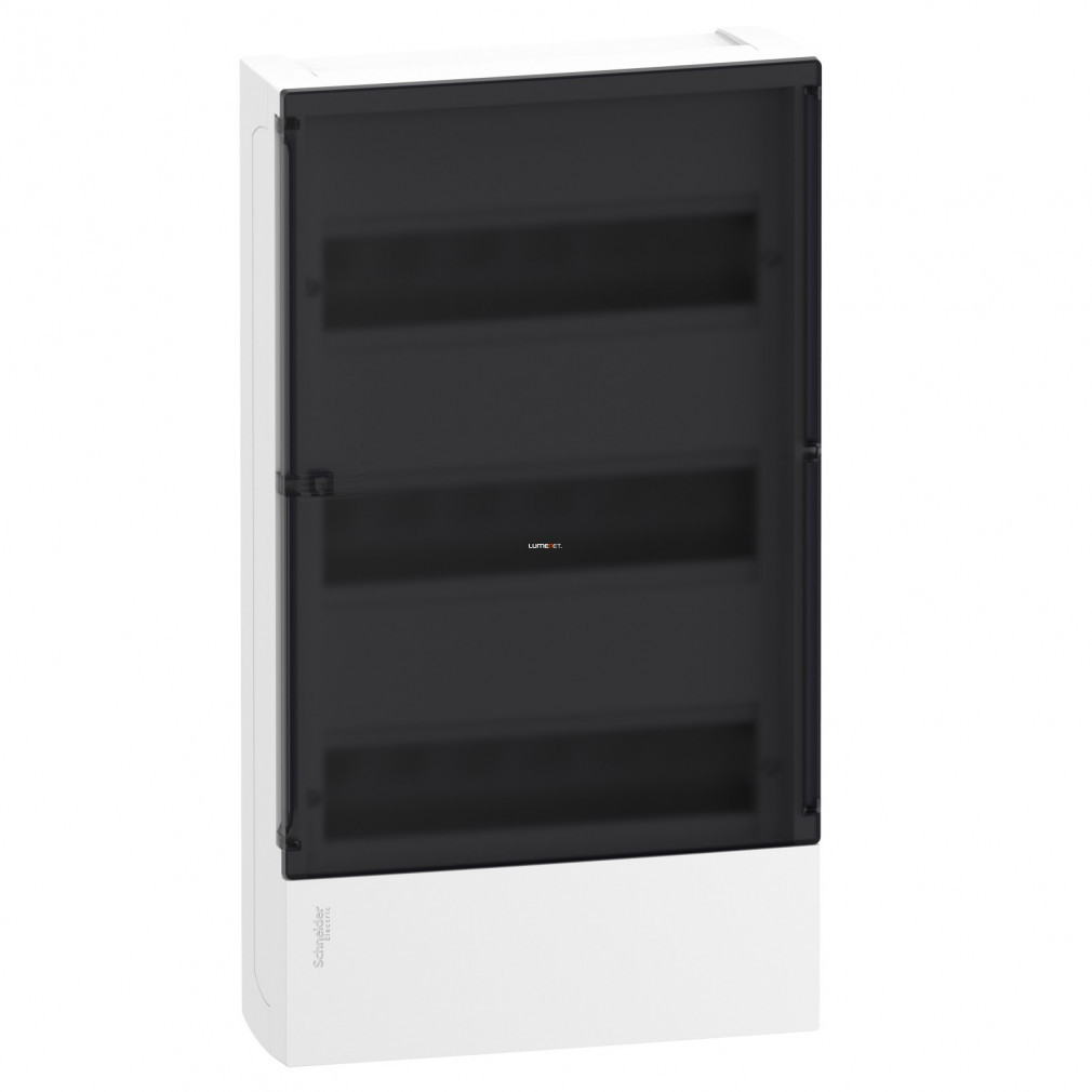 Distribuitor Schneider pentru montare pe perete, cu 3/36 uși transparente, IP40, șină PE/N, RESI9 (MIP12312S)