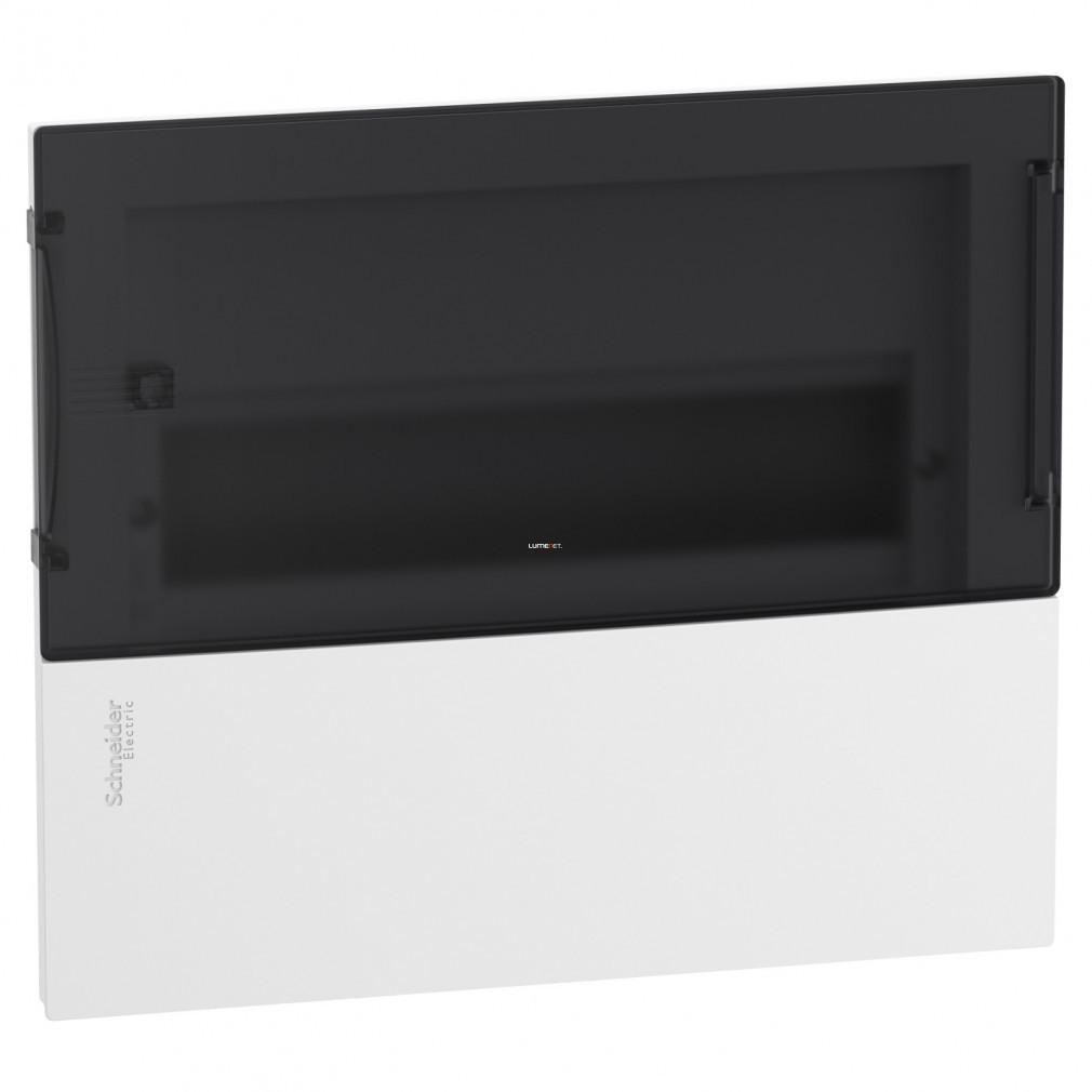 Distribuitor Schneider încastrat cu 1 rând, 12 module, cu ușă transparentă, IP40, șină PE/N RESI9 MP (MIP22112S)