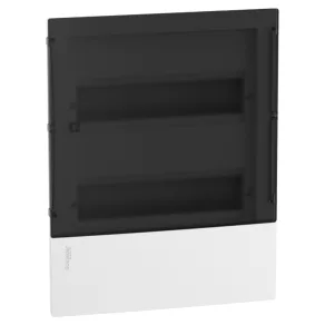  Schneider Electric Resi9 Mini Pragma - MIP22212S - Tablou de distribuție mic, ușă transparentă de culoare fum, încastrat, 2x12 module, șină PEN, complet, alb