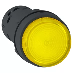   Schneider Electric Harmony XB7 - XB7NW38B1 - buton luminos monolitic Ø22, cu revenire, 1NO, 24 V c.a./c.c., galben