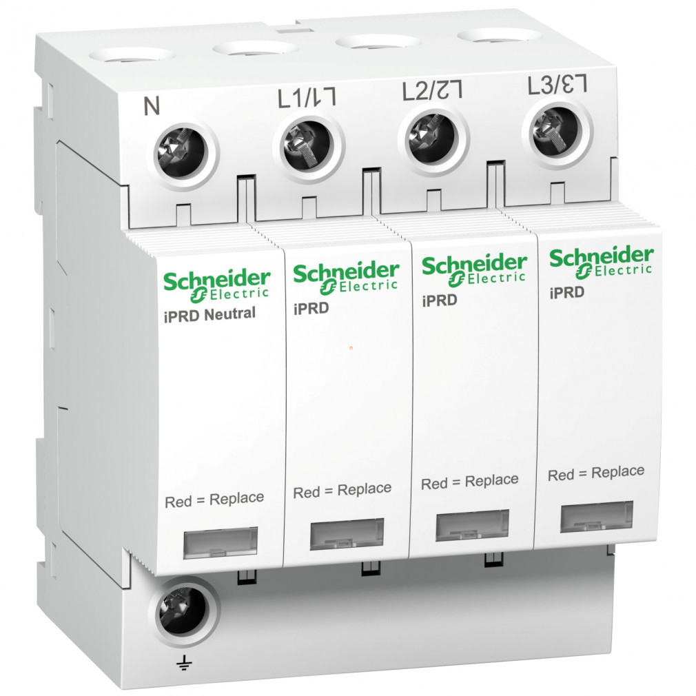 Schneider ACTI9 iPRD limitator de supratensiune, cu cartuș înlocuibil, semnalizare la distanță, 40 kA, 3P-N, 350 V (A9L40601)